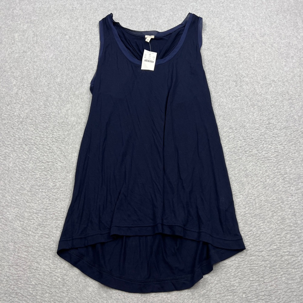 NEW J.Crew Tank Top Womens Medium Navy Blue High-Low Hem Modal‎ Scoop Neck 24652